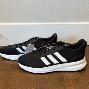 Adidas Men's Black and White Athletic Shoes